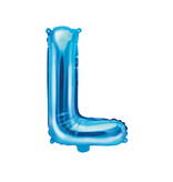Folieballon Licht Blauw Letter 'L' - 35cm