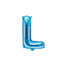 Folieballon Licht Blauw Letter 'L' - 35cm