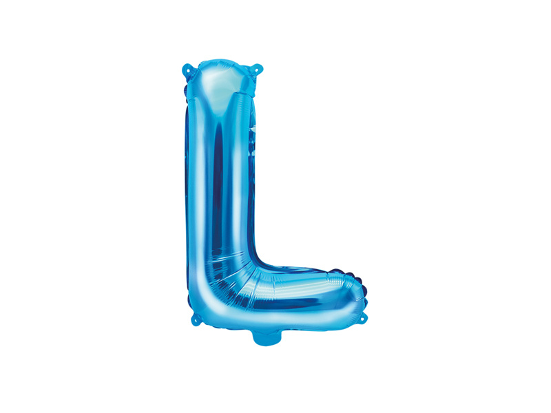 Folieballon Licht Blauw Letter 'L' - 35cm