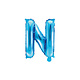 Folieballon Licht Blauw Letter 'N' - 35cm