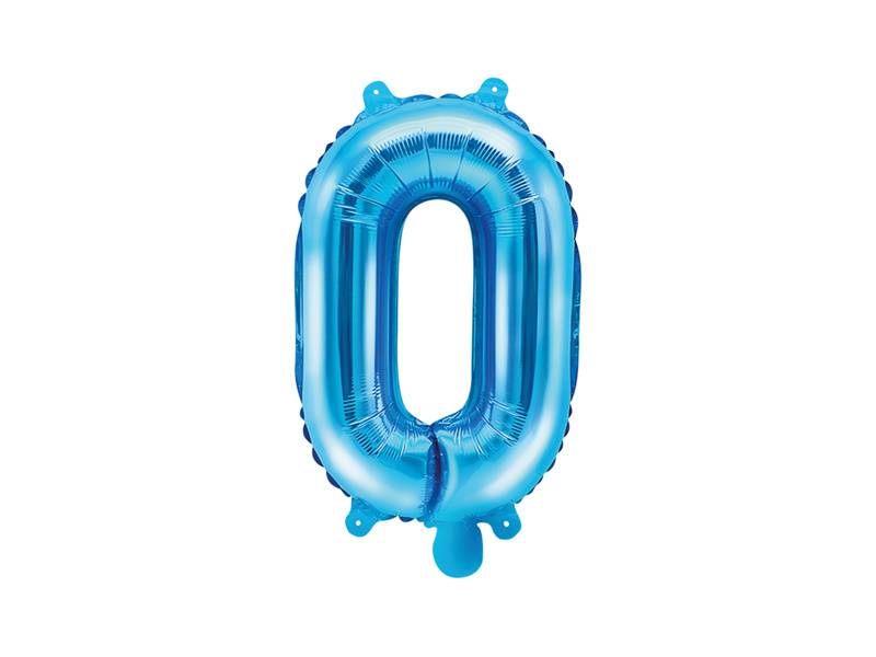 Folieballon Licht Blauw Letter 'O' - 35cm