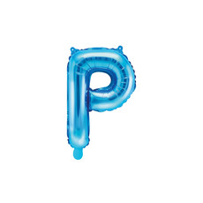 Folieballon Licht Blauw Letter 'P' - 35cm