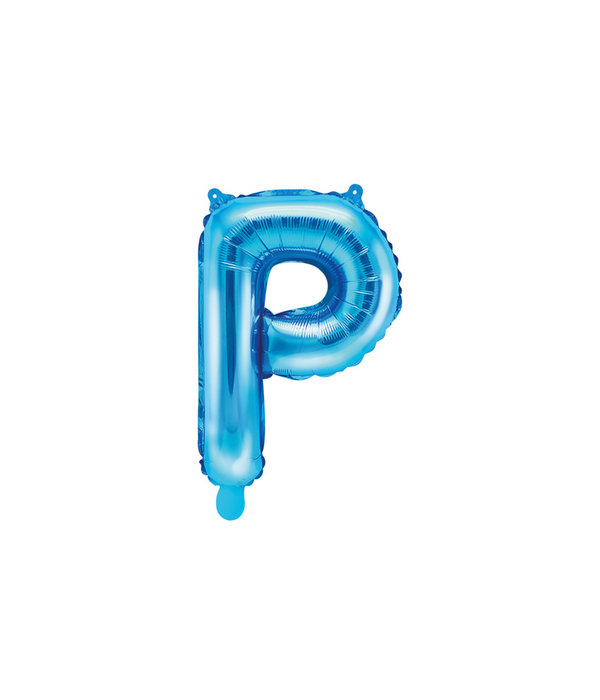 Folieballon Licht Blauw Letter 'P' - 35cm