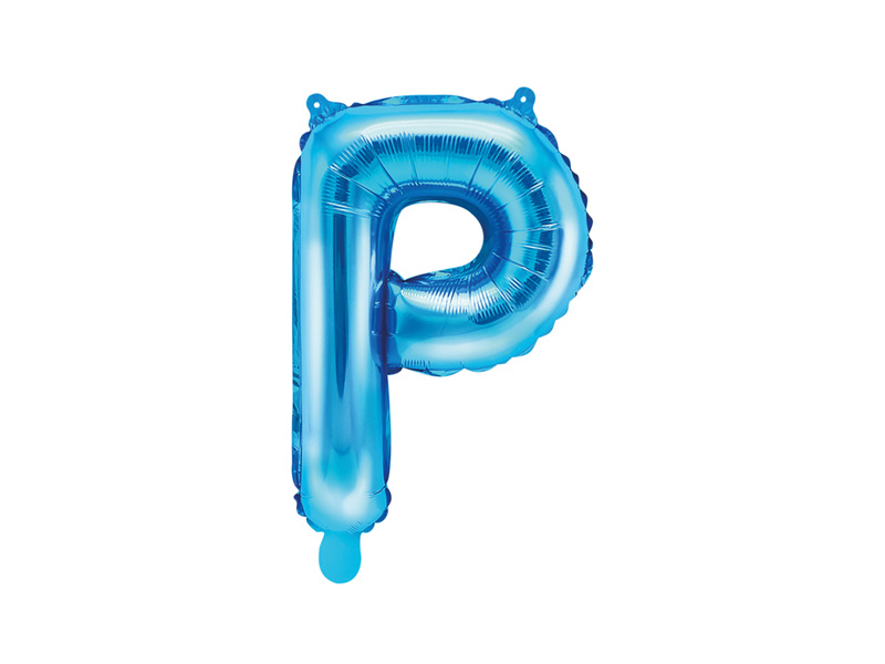 Folieballon Licht Blauw Letter 'P' - 35cm