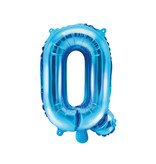 Folieballon Licht Blauw Letter 'Q' - 35cm