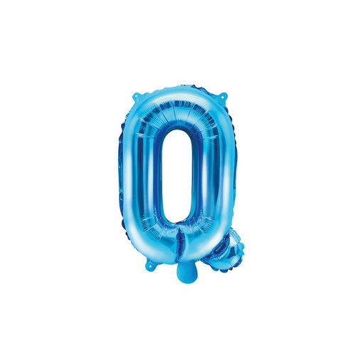 Folieballon Licht Blauw Letter 'Q' - 35cm