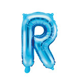 Folieballon Licht Blauw Letter 'R' - 35cm