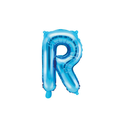 Folieballon Licht Blauw Letter 'R' - 35cm