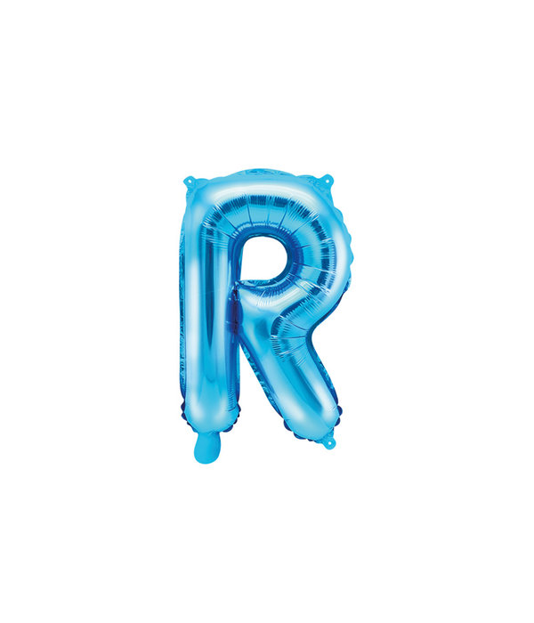 Folieballon Licht Blauw Letter 'R' - 35cm