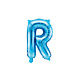 Folieballon Licht Blauw Letter 'R' - 35cm