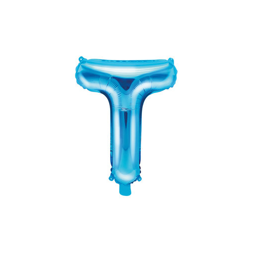 Folieballon Licht Blauw Letter 'T' - 35cm