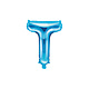 Folieballon Licht Blauw Letter 'T' - 35cm