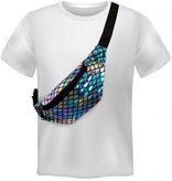 Heuptasje schubben metallic multikleur