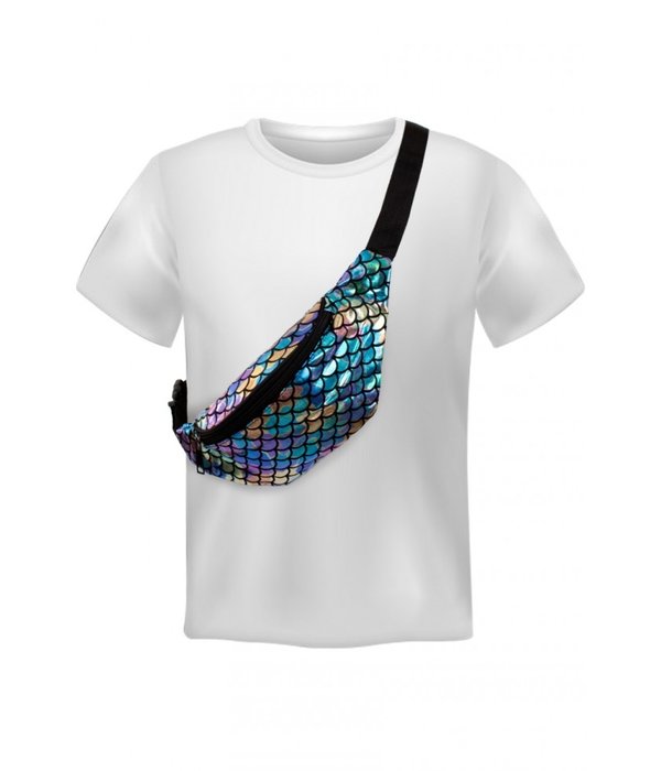 Heuptasje schubben metallic multikleur