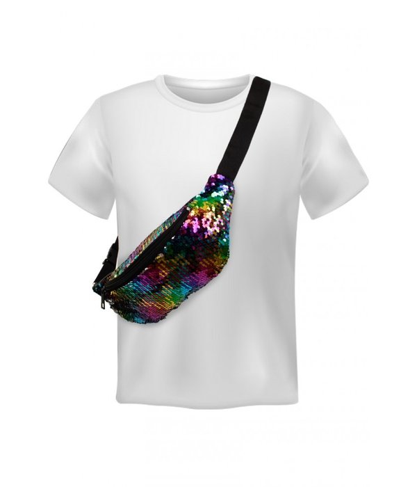 Heuptasje multikleur pailletten