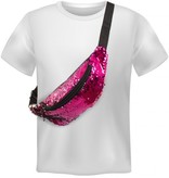 Heuptasje roze pailletten