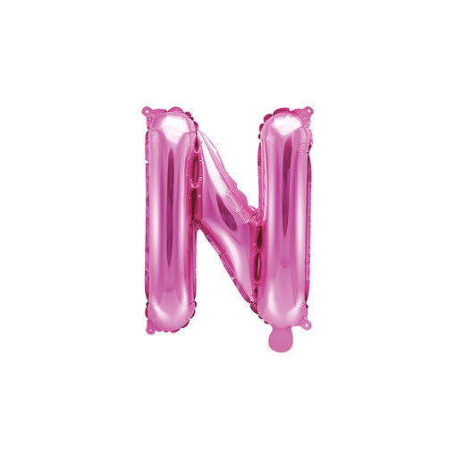 Folieballon Letter 'N' Donker Roze - 35cm