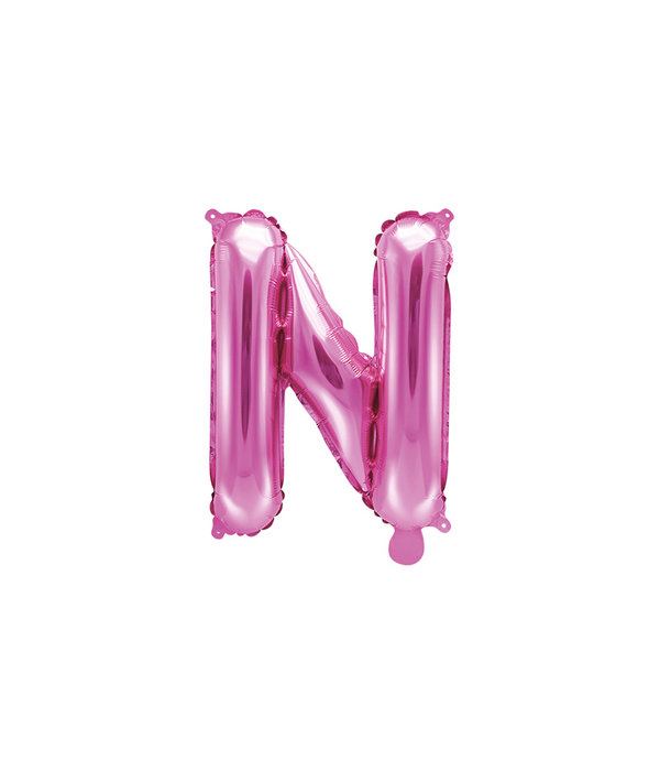 Folieballon Letter 'N' Donker Roze - 35cm