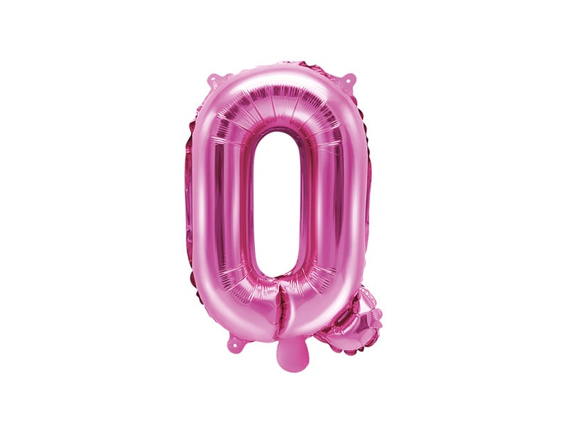 Folieballon Letter &apos;Q&apos; Donker Roze - 35cm