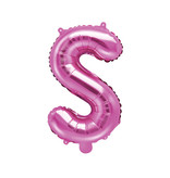 Folieballon Letter 'S' Donker Roze - 35cm