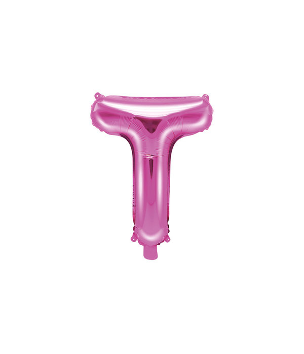 Folieballon Letter 'T' Donker Roze - 35cm