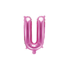 Folieballon Letter 'U' Donker Roze - 35cm