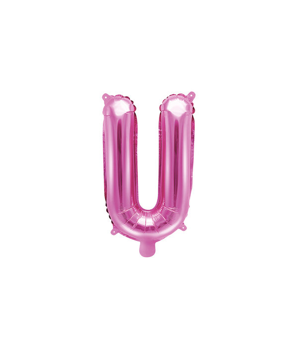 Folieballon Letter 'U' Donker Roze - 35cm