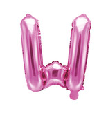 Folieballon Letter 'W' Donker Roze - 35cm