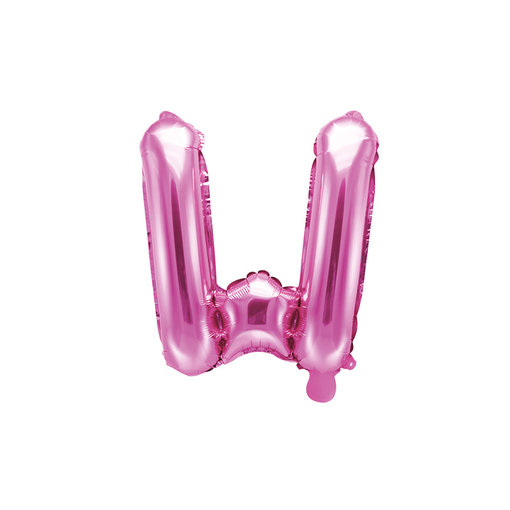 Folieballon Letter 'W' Donker Roze - 35cm