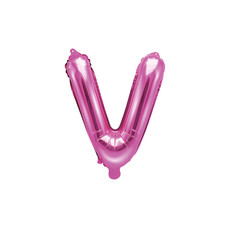 Folieballon Letter 'V' Donker Roze - 35cm