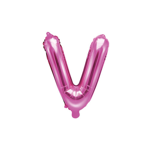 Folieballon Letter 'V' Donker Roze - 35cm