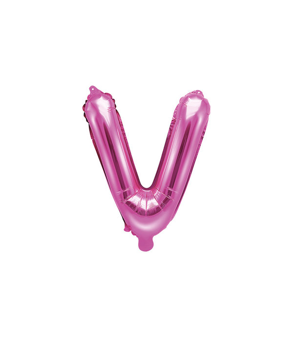 Folieballon Letter 'V' Donker Roze - 35cm