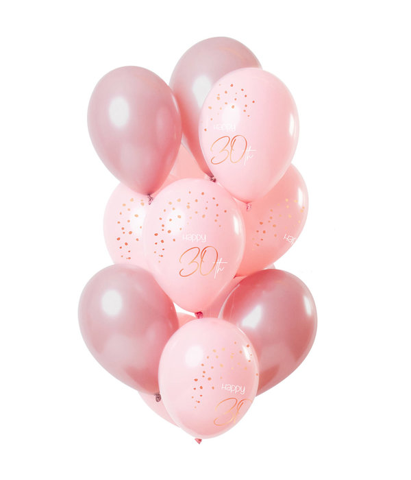 Ballonnen Set 30 Jaar Roze Premium - 12 Stuks