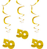 50 Jaar Hangdecoratie Goud Set - 3 Stuks