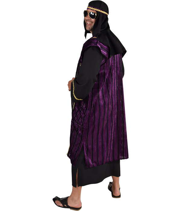 Zwart/Paars Sjeik kostuum deluxe