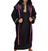 Zwart/Paars Sjeik kostuum deluxe