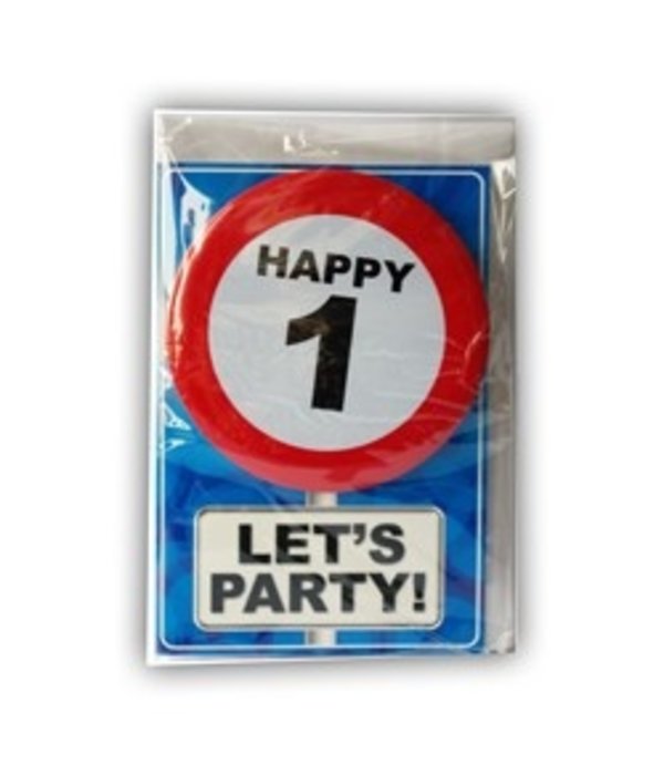 Happy Age Kaart - 1 jaar - Let's Party