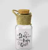 Glazen lichtgevende pot 'Baby girl'