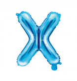 Folieballon Licht Blauw Letter 'X' - 35cm