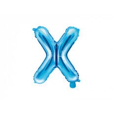Folieballon Licht Blauw Letter 'X' - 35cm