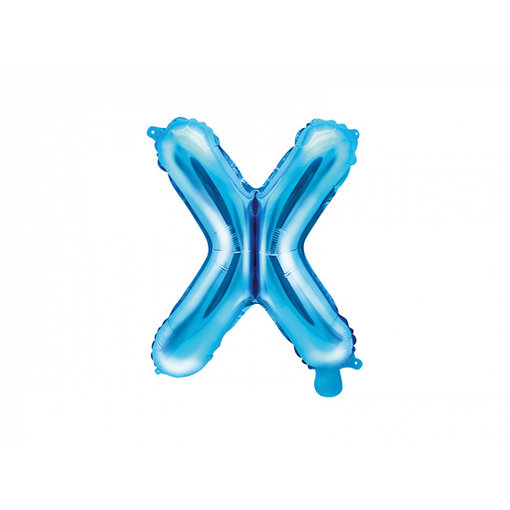 Folieballon Licht Blauw Letter 'X' - 35cm