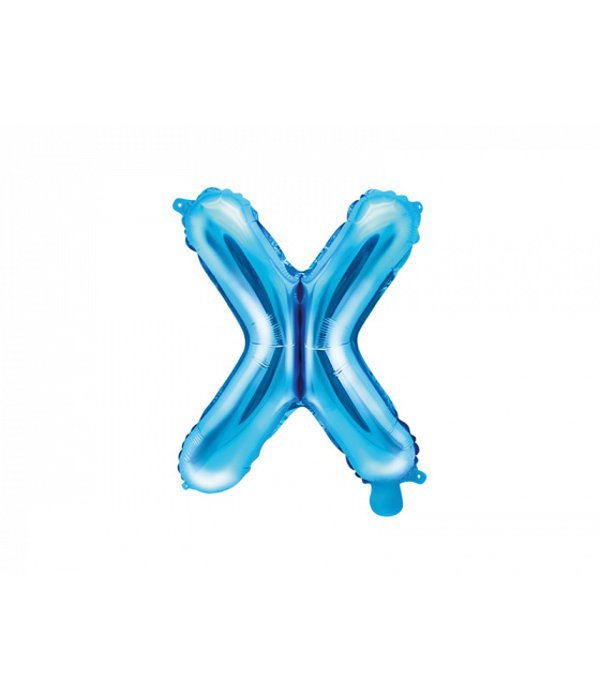 Folieballon Licht Blauw Letter 'X' - 35cm