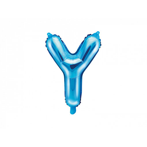 Folieballon Licht Blauw Letter 'Y' - 35cm