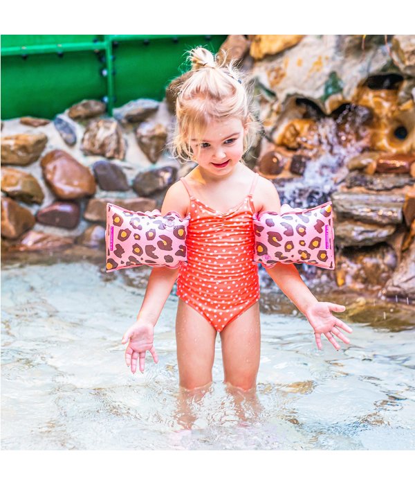 Zwembandjes Panterprint Roségoud 2-6 Jaar