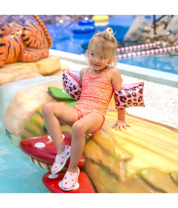 Zwembandjes Panterprint Roségoud 2-6 Jaar