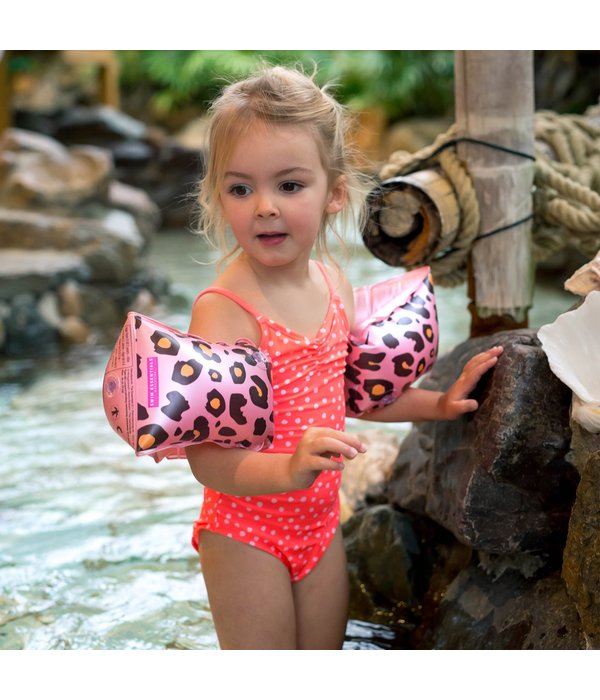 Zwembandjes Panterprint Roségoud 2-6 Jaar