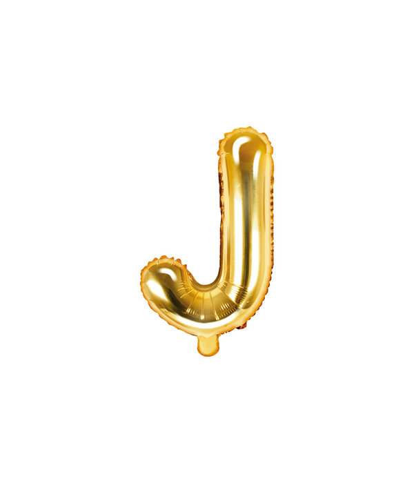 Folieballon Goud Letter 'J' - 35cm