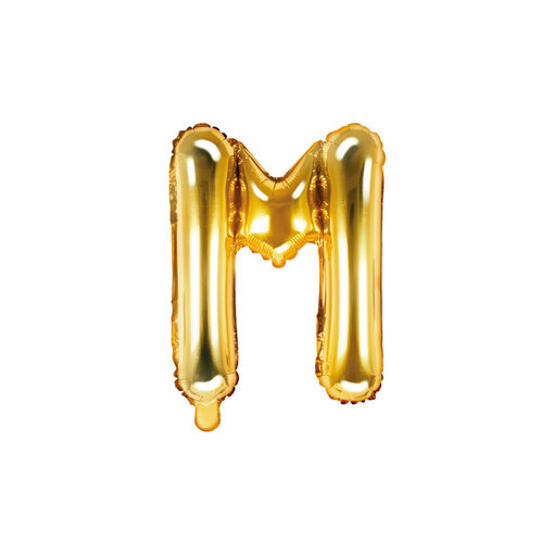 Folieballon Goud Letter 'M' - 35cm