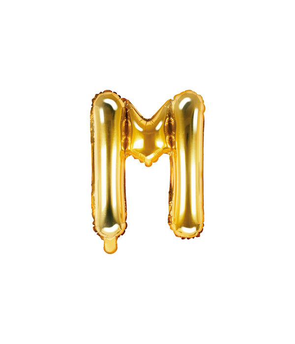 Folieballon Goud Letter 'M' - 35cm