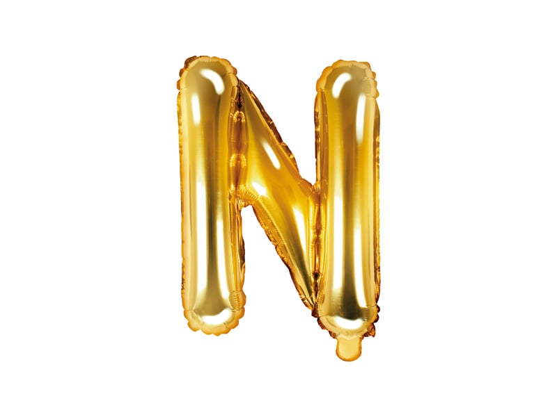 Folie ballon Letter N, 35cm, goud